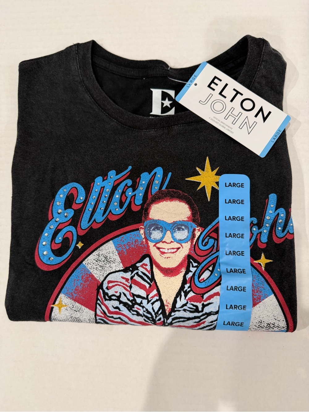 Eltin John Women’s  Crystal Gray Black Graphic Tee - Large